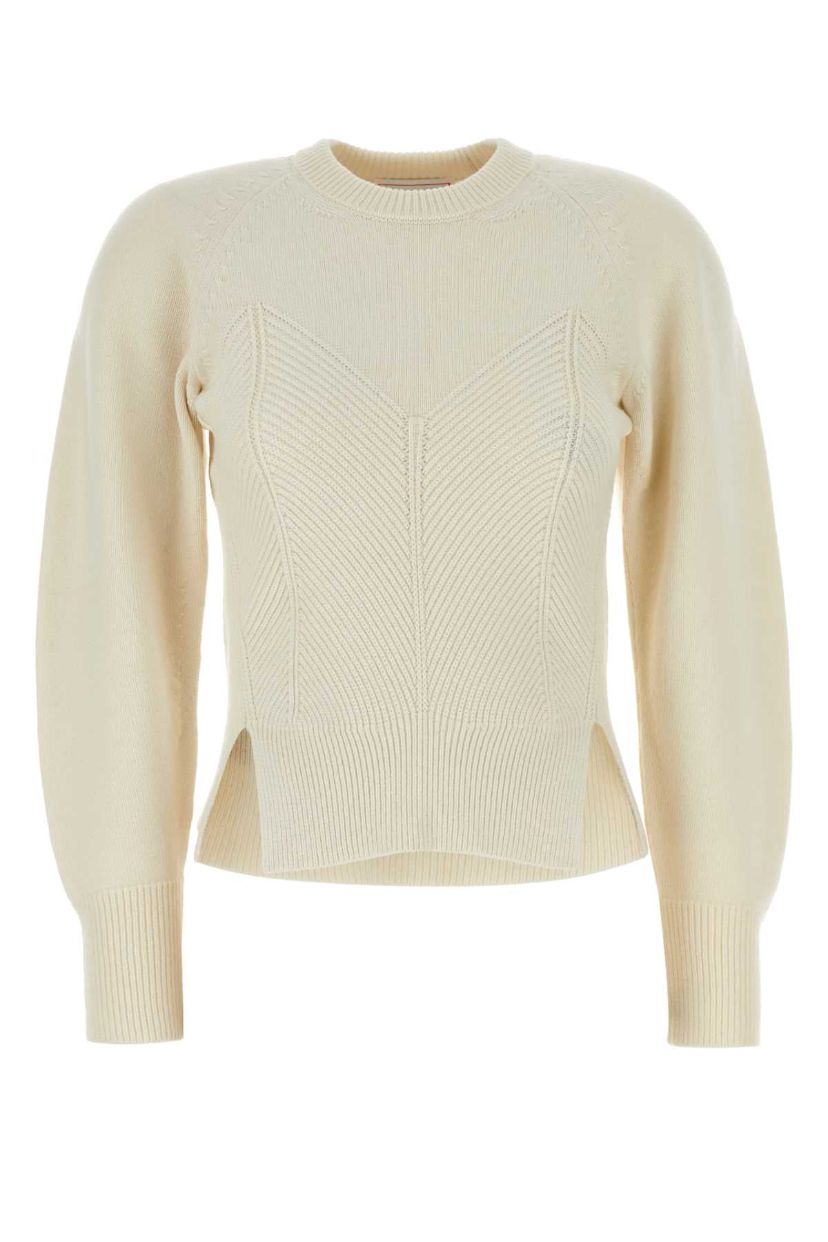Alexander McQueen Chevron Corset Sweater — White