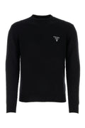 Prada Cashmere Crew-Neck Sweater — Black