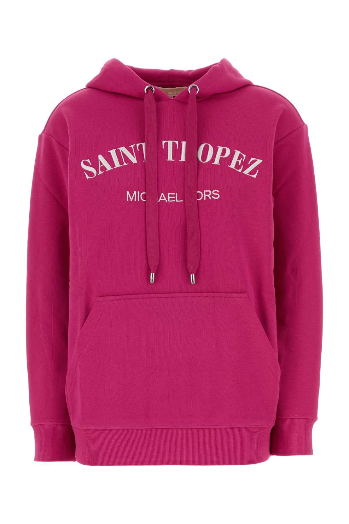 Michael By Michael Kors Logo-Embroidered Cotton Sweatshirt — Pink