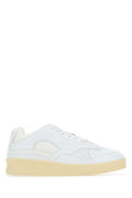 Jil Sander Leather and Mesh Basket Sneaker — White
