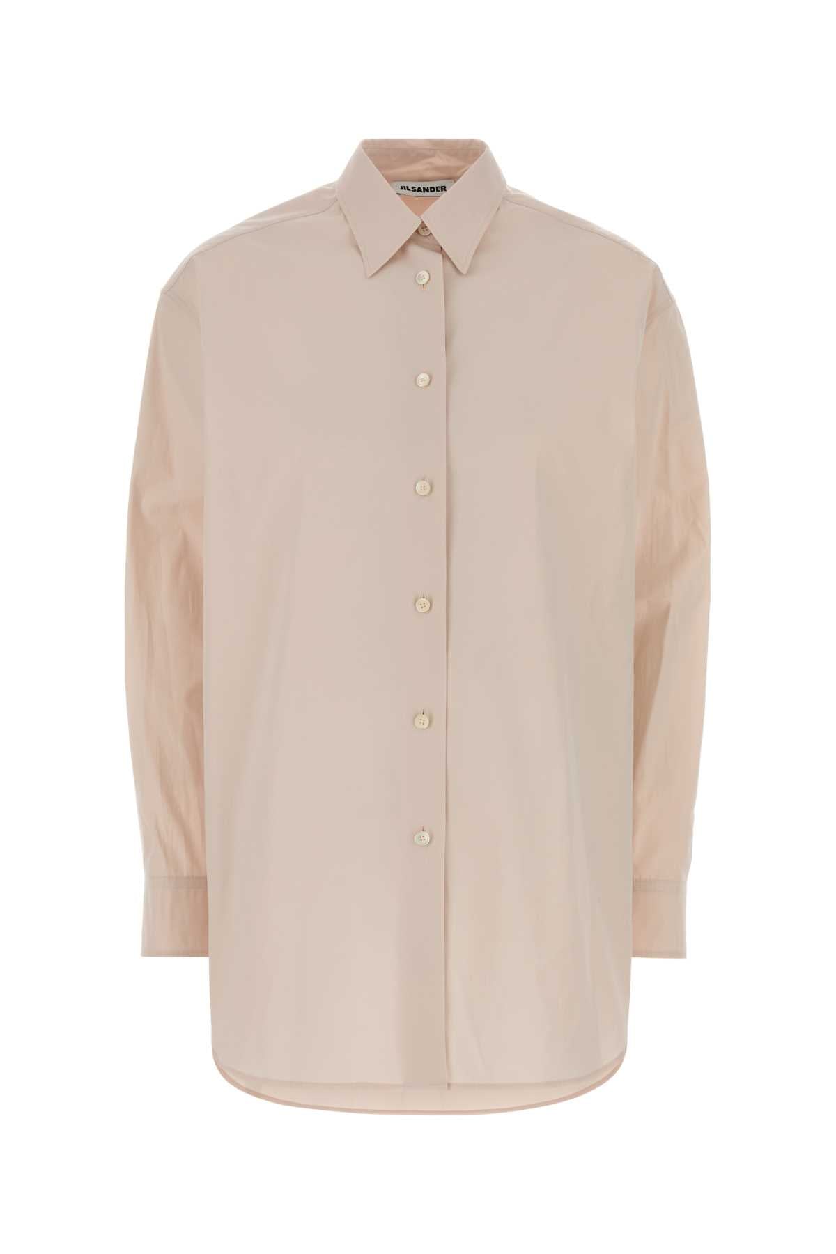 Jil Sander Cotton Poplin Oversize Shirt — Pink