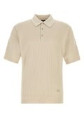 Dolce & Gabbana Ribbed Cotton Polo — Beige