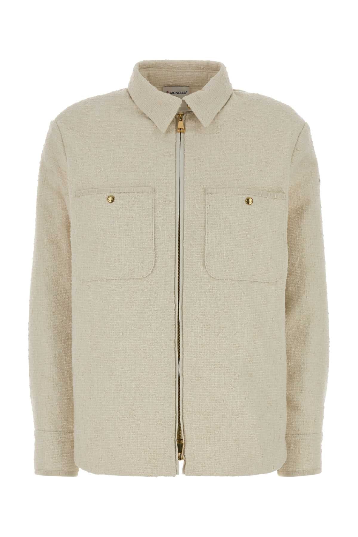 Moncler Bouclé Wool-Blend Jacket — Beige