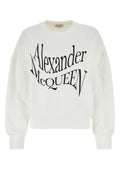 Alexander McQueen Logo-Embroidered Cotton Sweatshirt — White