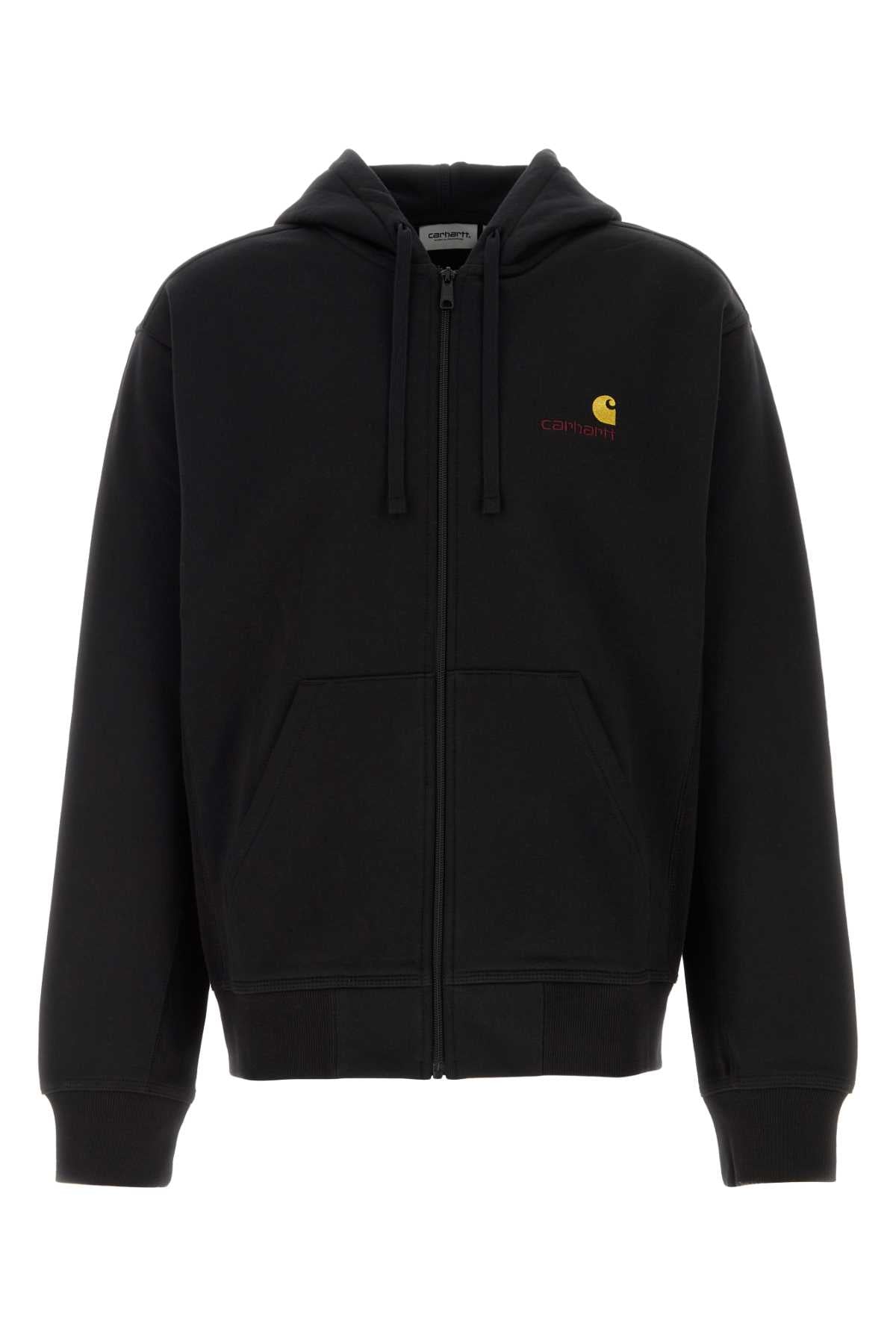 Carhartt Wip Logo-Embroidered Cotton Blend Hoodie — Black