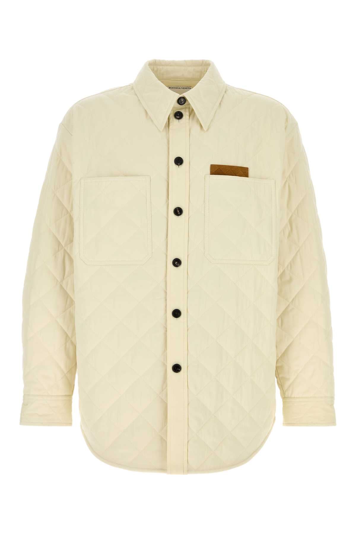 Bottega Veneta Quilted Tech Cotton Jacket — Beige