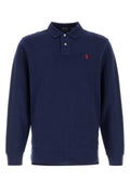 Polo Ralph Lauren Long-Sleeve Piquet Cotton Polo Shirt — Navy