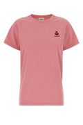Isabel Marant Etoile Logo-Embroidered Cotton T-Shirt — Pink