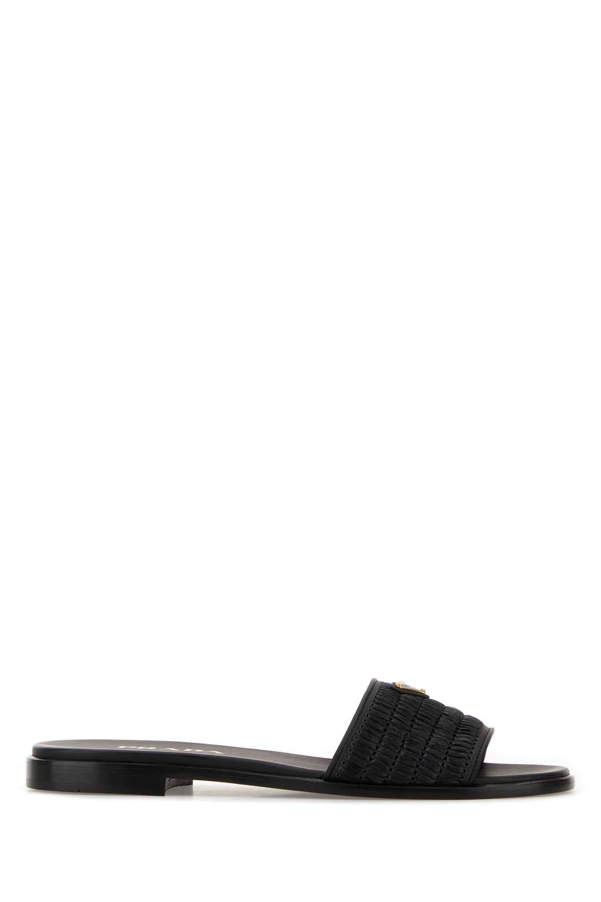 Prada Raffia Slide — Black