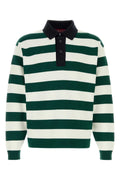 Gucci Striped Silk-Blend Polo Shirt — Green