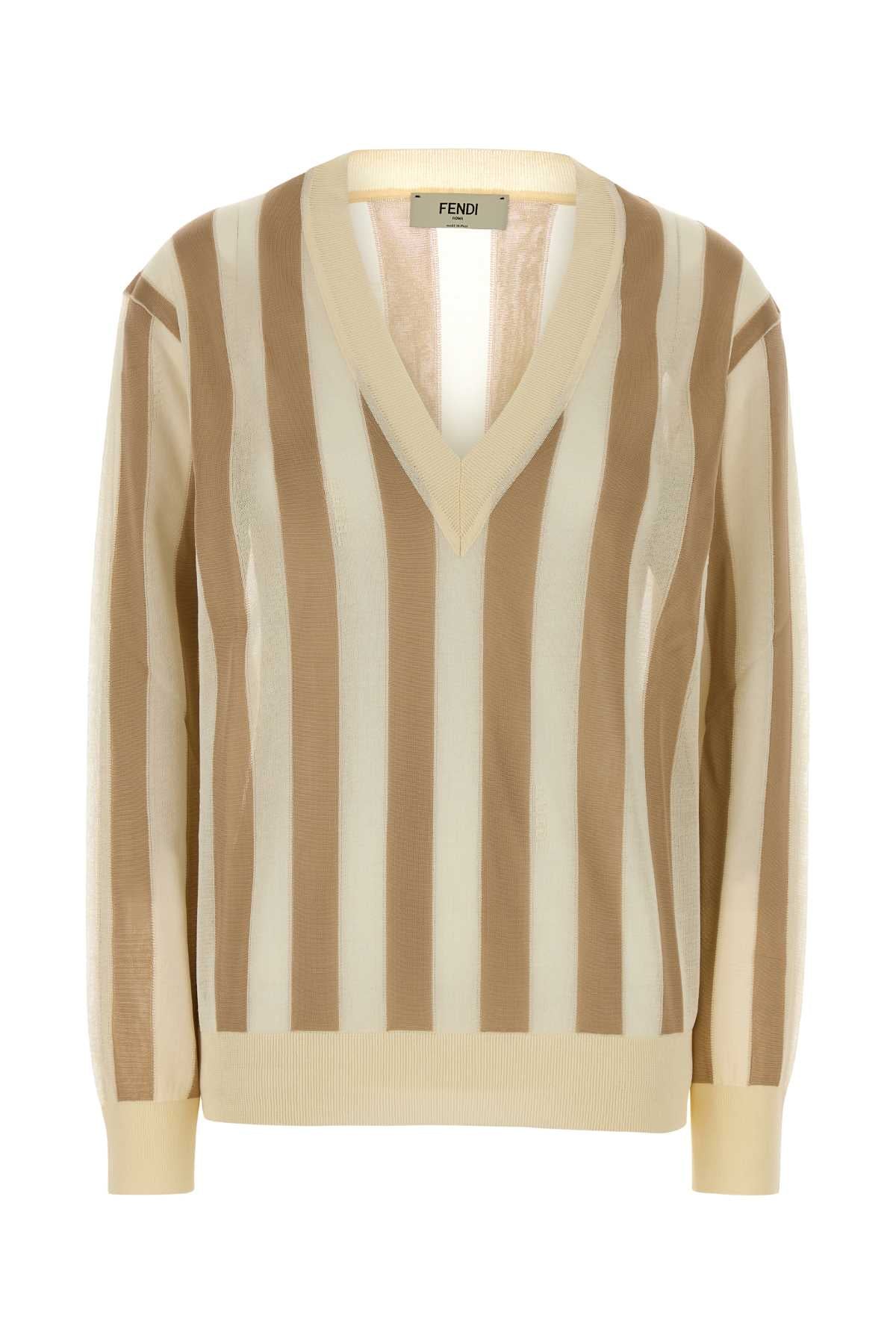 Fendi Pequin Sweater — Beige