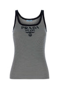 Prada Embroidered Recycled Silk Tank Top — Multicolor
