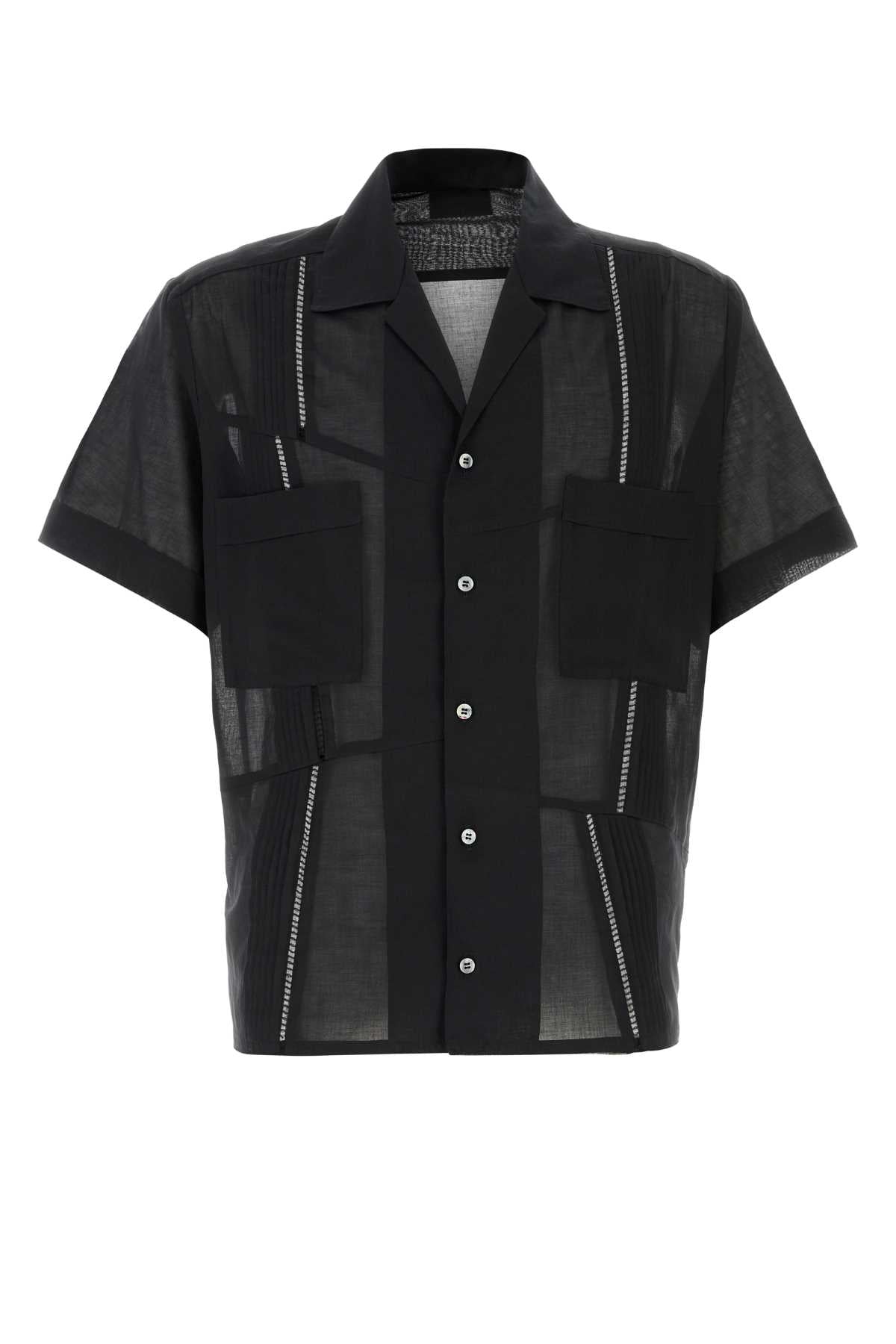 Magliano Broken Guayabera Shirt — Black