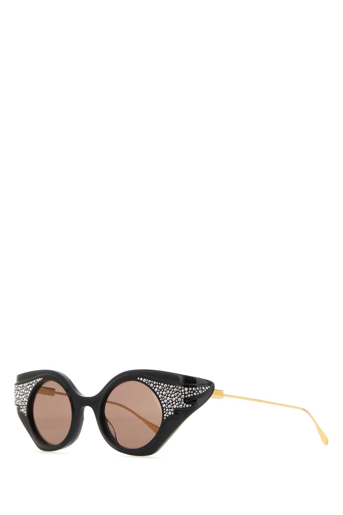Gucci OCCHIALI Crystal-Embellished Cat-Eye Sunglasses — Black