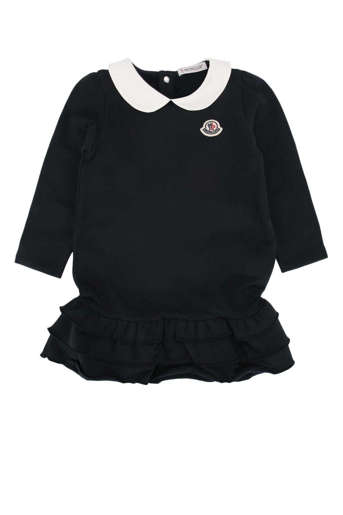 Moncler Jr Ruffled Hem Dress — Black