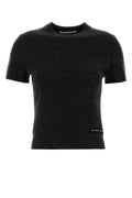 T By Alexander Wang Wool Crewneck T-Shirt — Charcoal