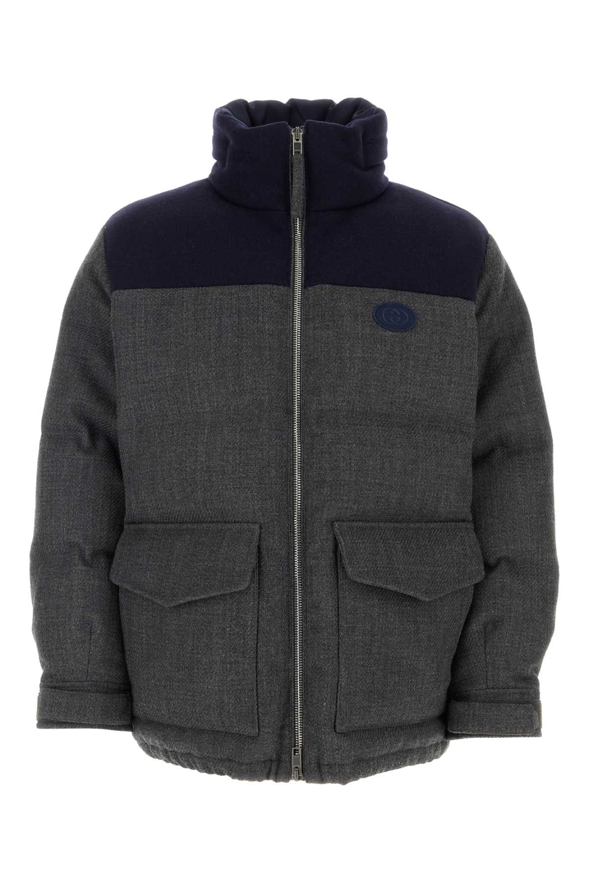 Gucci Wool Blend Down Down Jacket — Gray