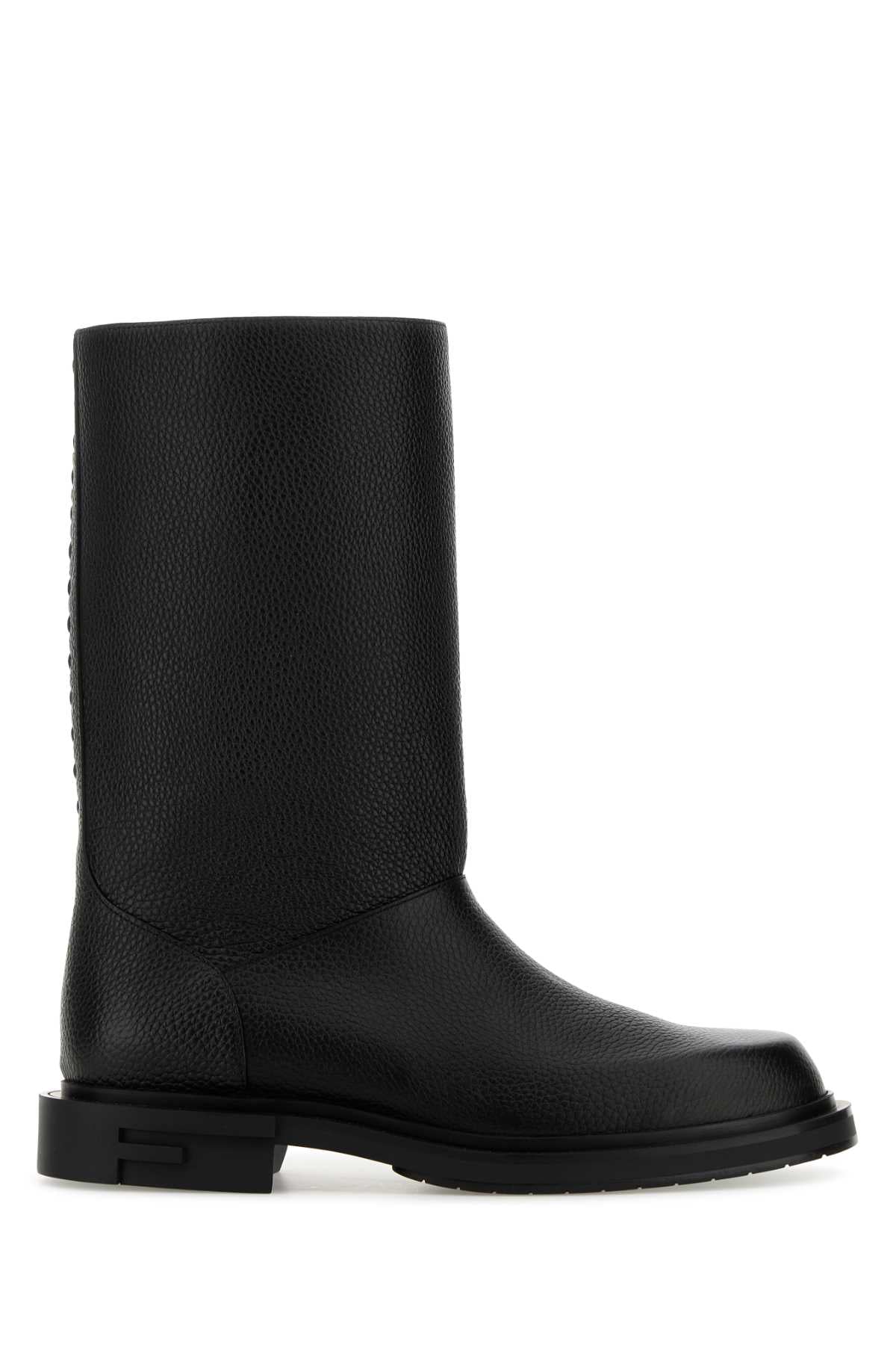 Fendi Pebbled Calf Leather Boot — Black