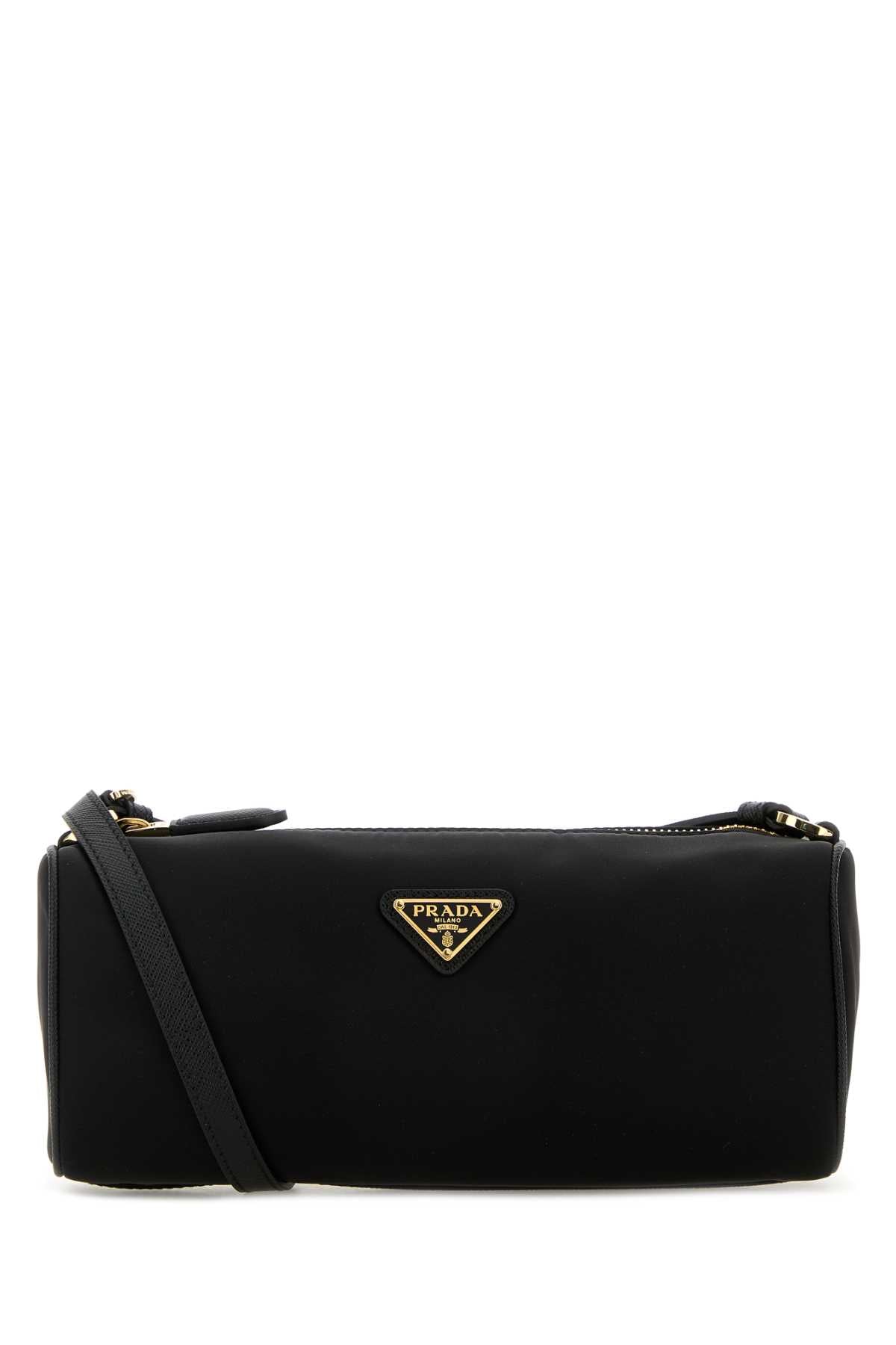 Prada Nylon and Leather Clutch — Black