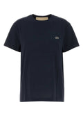 Valentino Garavani Logo-Embroidered Cotton T-Shirt — Navy