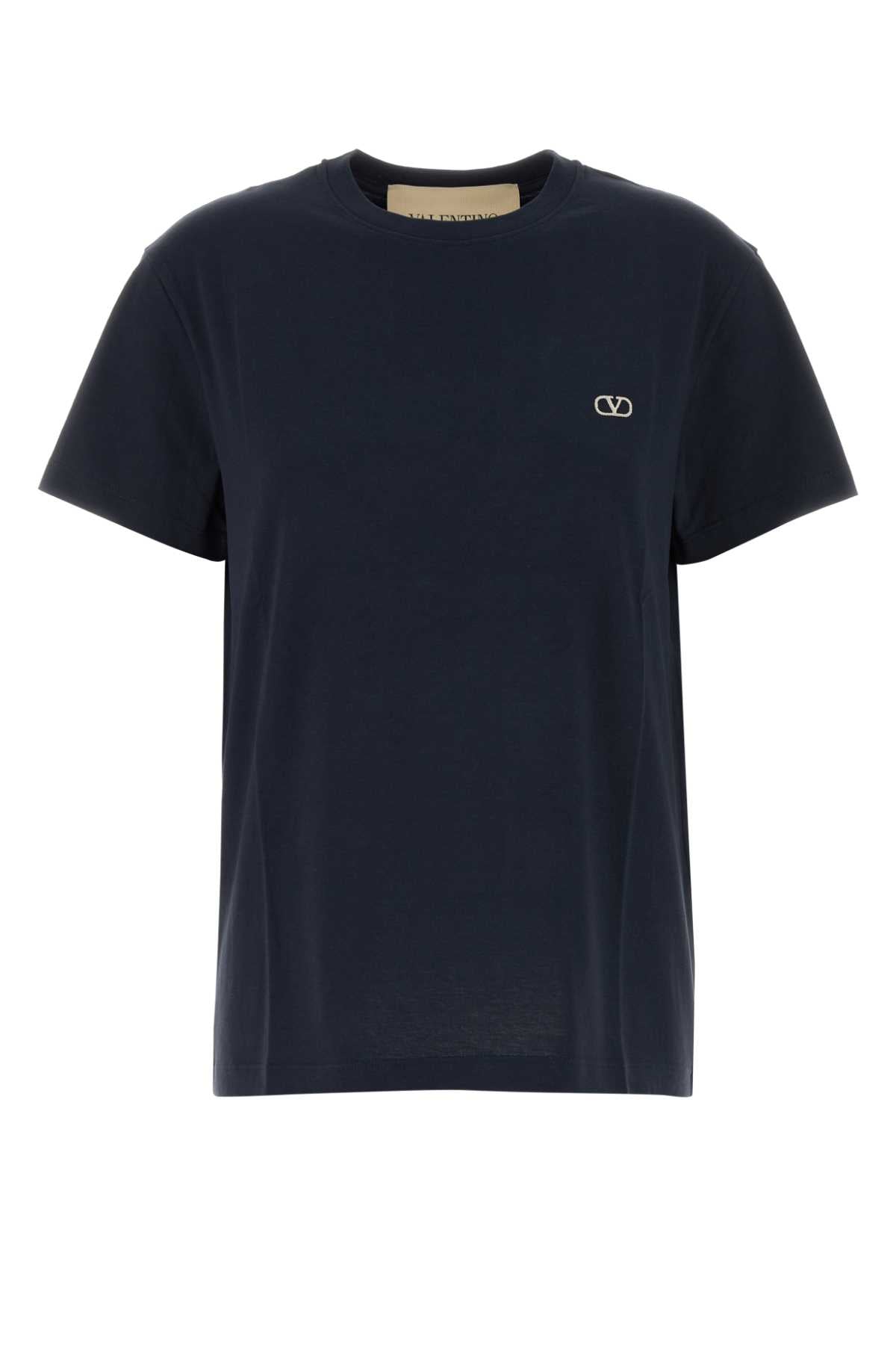 Valentino Garavani Logo-Embroidered Cotton T-Shirt — Navy