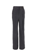 Prada Printed Silk Trousers — Gray