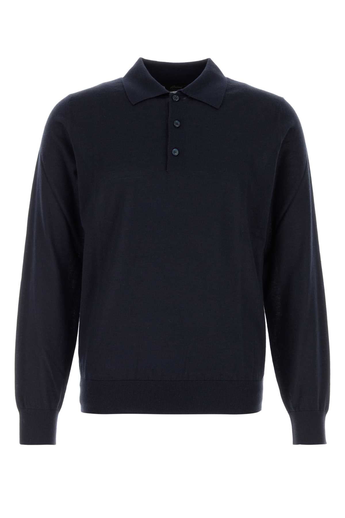 Brioni Cashmere-Silk Blend Polo — Navy