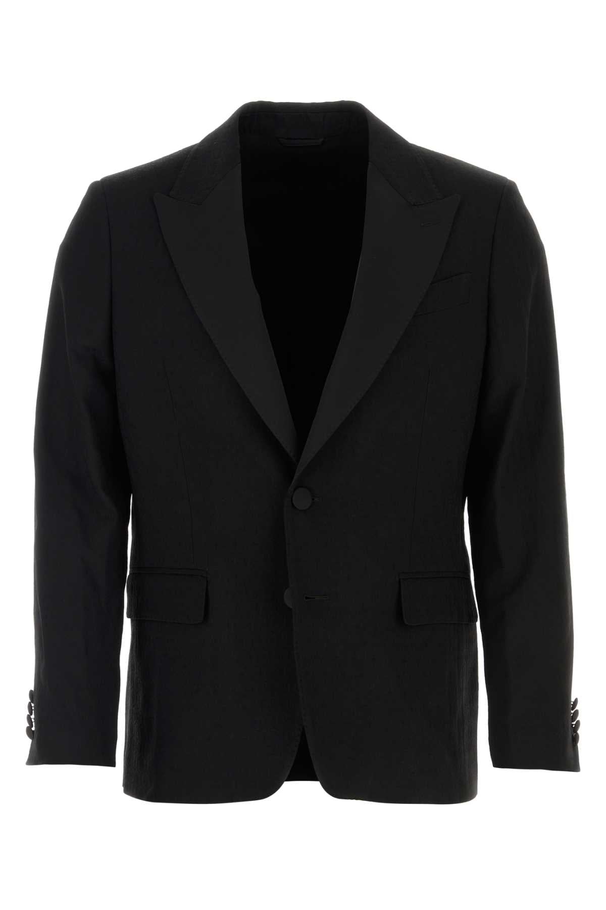 Etro Stretch Wool Blazer — Black