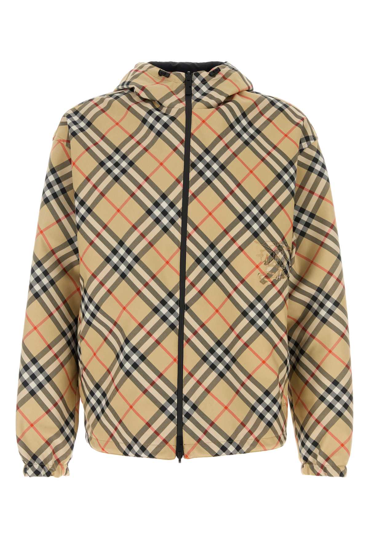 Burberry Embroidered Reversible Down Jacket — Beige
