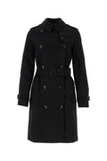 Burberry Cotton Gabardine Trench Coat — Black