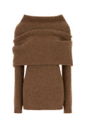 Entire Studios Off-Shoulder Wool Blend Sweater — Brown