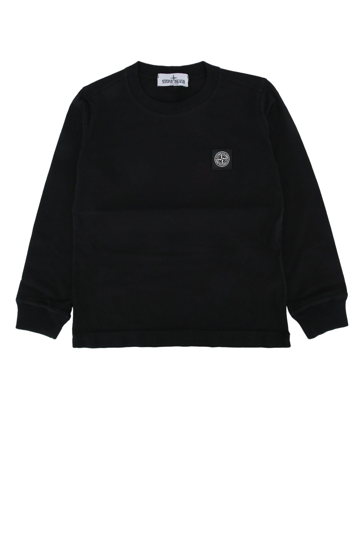 Stone Island Kids Logo-Embroidered Cotton T-Shirt — Black