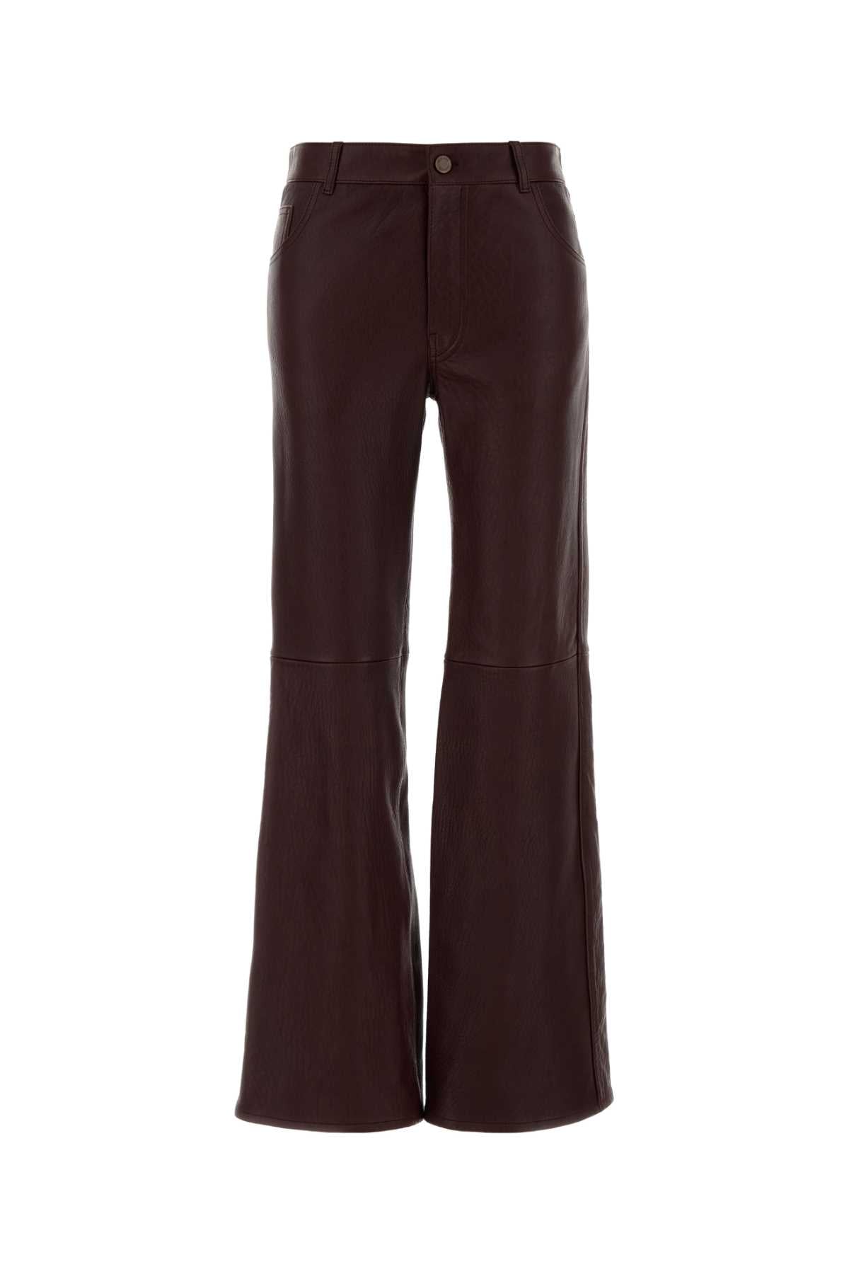 Chloé Lamb Leather Flared Flared Pant — Purple
