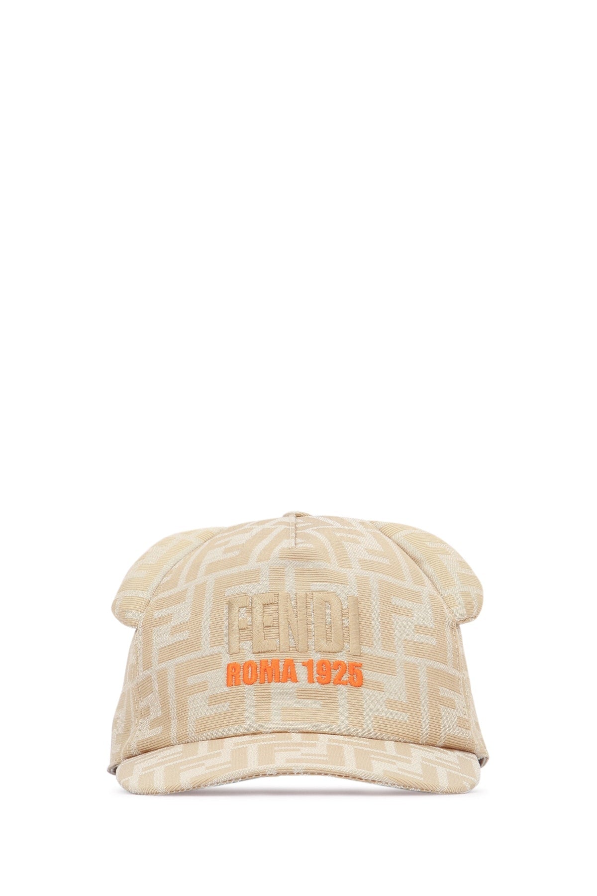 Fendi Kids BASEBALL Monogram Jacquard Baseball Cap — Beige