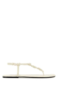 Jil Sander Leather Tangle Sandal — White