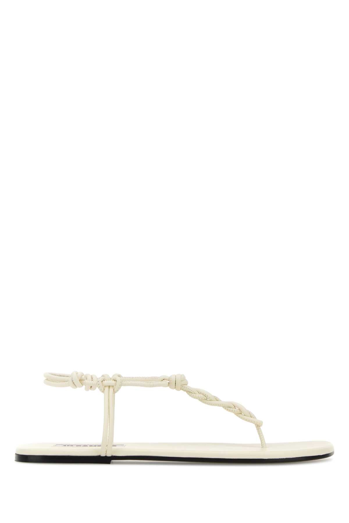 Jil Sander Leather Tangle Sandal — White