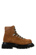 Bottega Veneta Suede Lug Sole Ankle Boot — Caramel