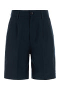 Woolrich Lyocell Linen Blend Bermuda Shorts — Navy