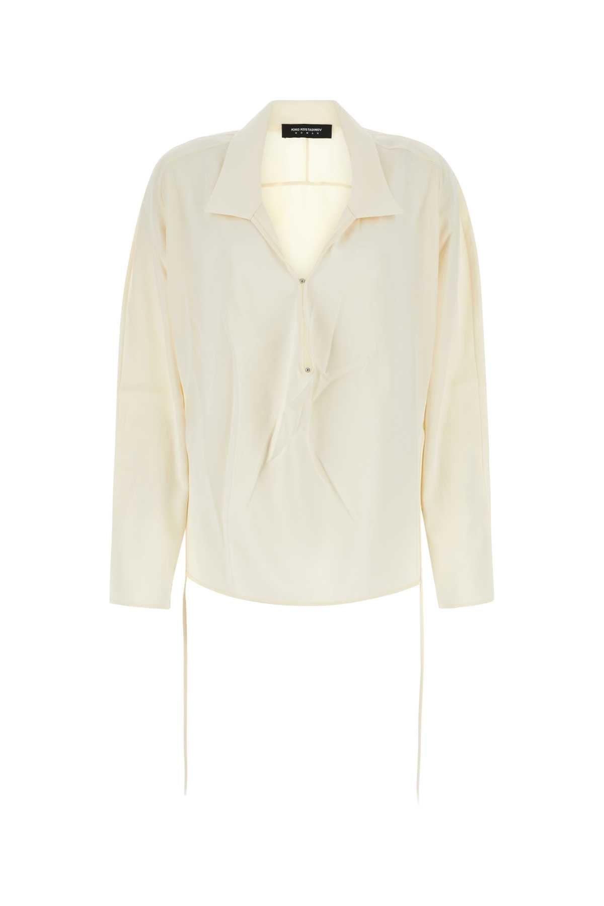 Kiko Kostadinov Satin Viscose-Cotton Shirt — White
