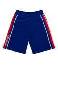 Moncler Jr Striped Color-Block Bermudas — Navy