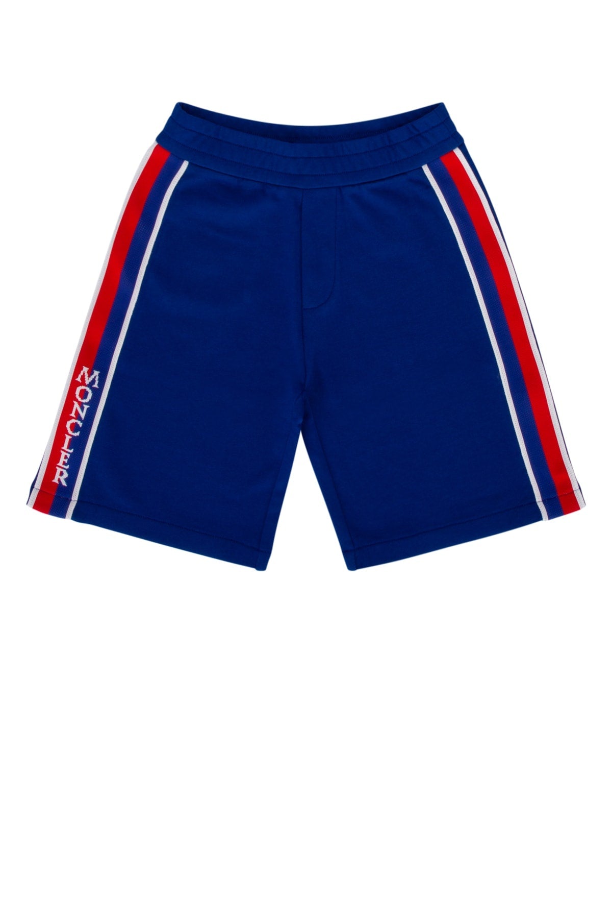 Moncler Jr Striped Color-Block Bermudas — Navy