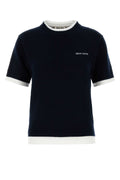 Miu Miu Cashmere Crew-Neck Sweater — Navy