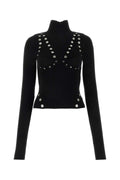 Off-White Studded Viscose Blend Sweater — Black