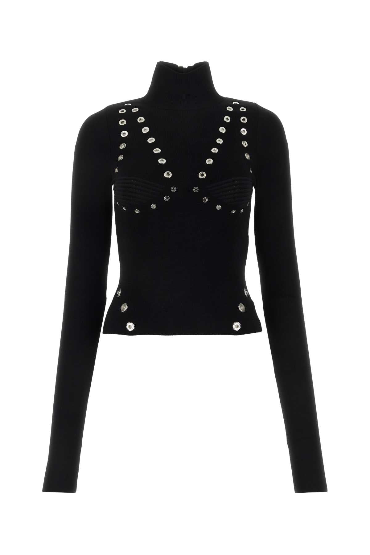 Off-White Studded Viscose Blend Sweater — Black