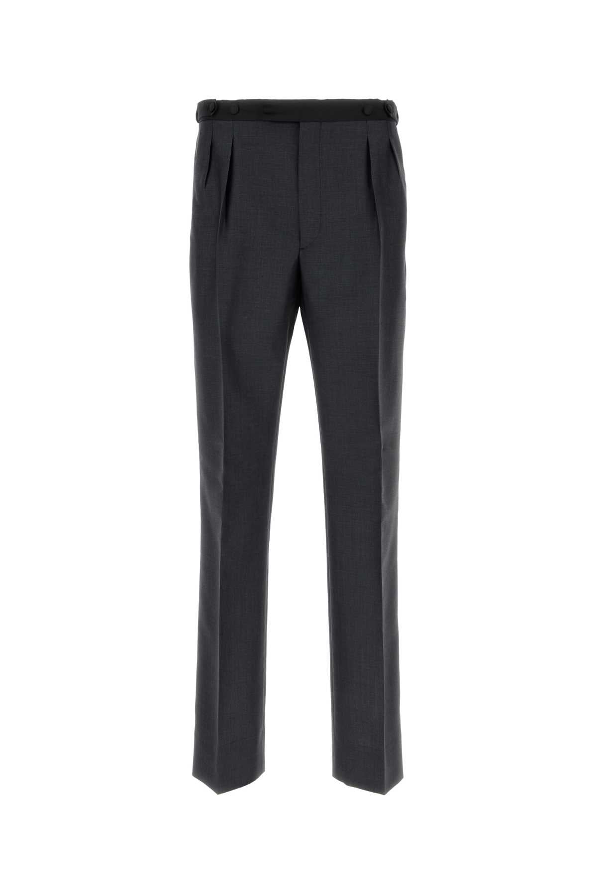 Prada Mohair-Wool Blend Trousers — Gray