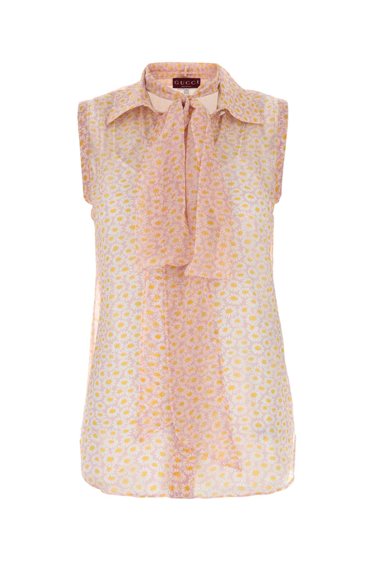 Gucci Floral Printed Crepe Shirt — Pink