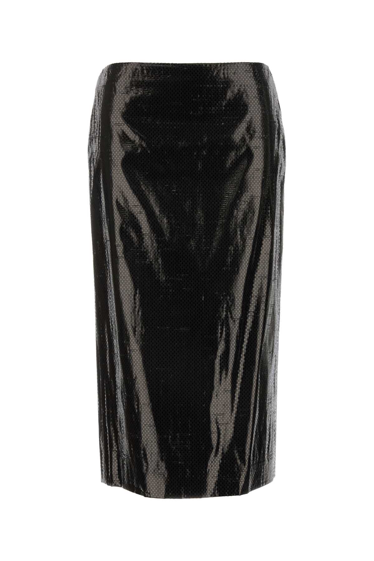 Alexander McQueen Silk Canvas Skirt — Black