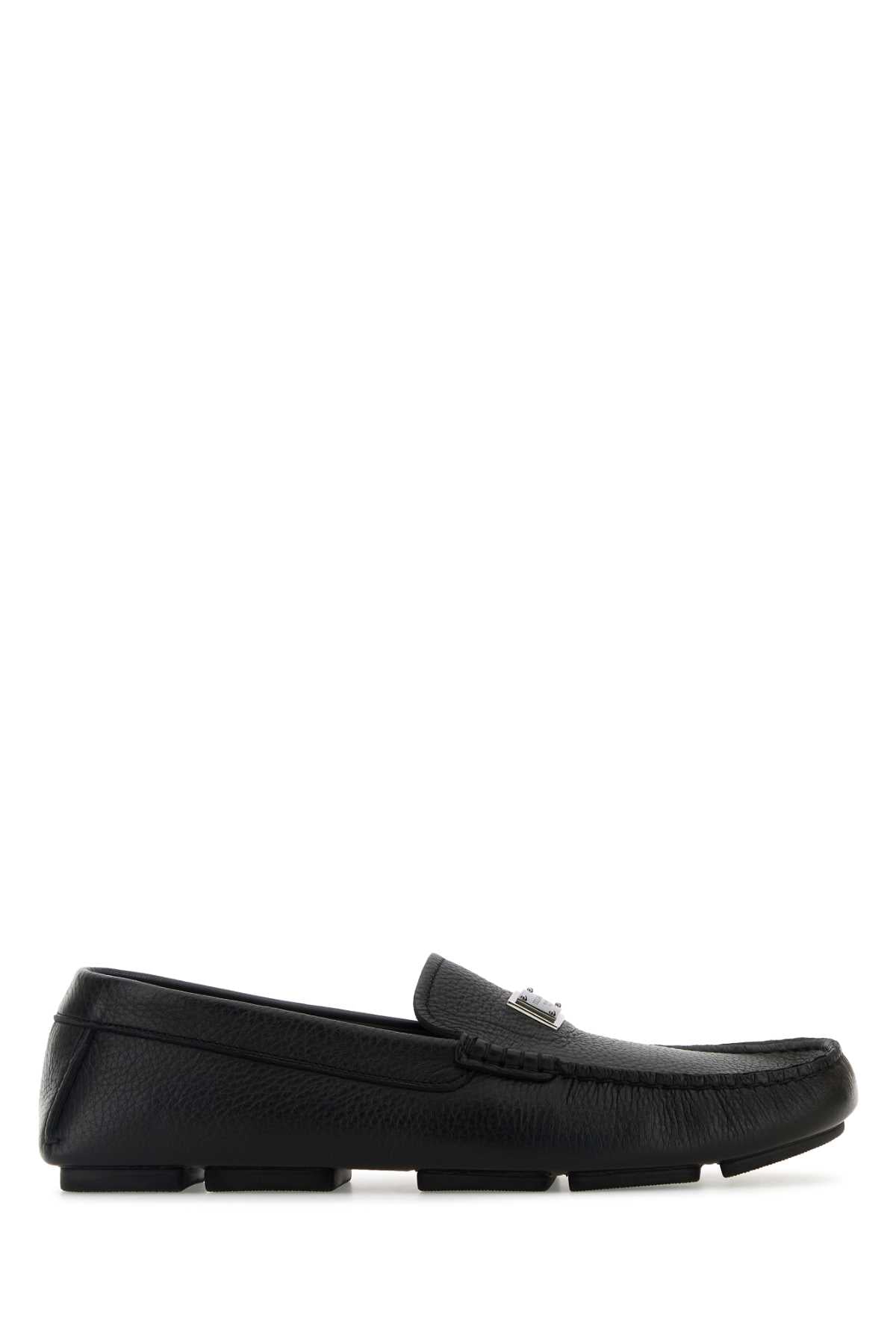 Dolce & Gabbana Leather Moccasin Loafer — Black