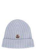 Moncler Jr BERRETTO Ribbed Virgin Wool Beanie — Blue
