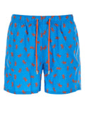 Gallo Turtle-Print Recycled Polyester Swimming Shorts — Blue